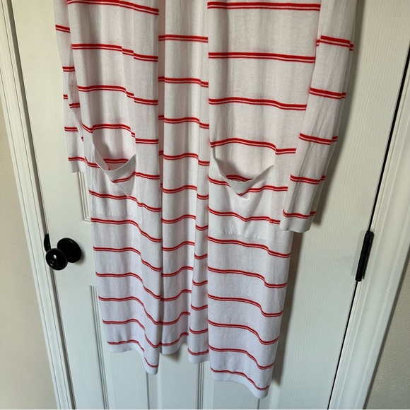 Cabi Piper Stripe Stroll Duster Open Front Long Cardigan - Small - Picture 4 of 8